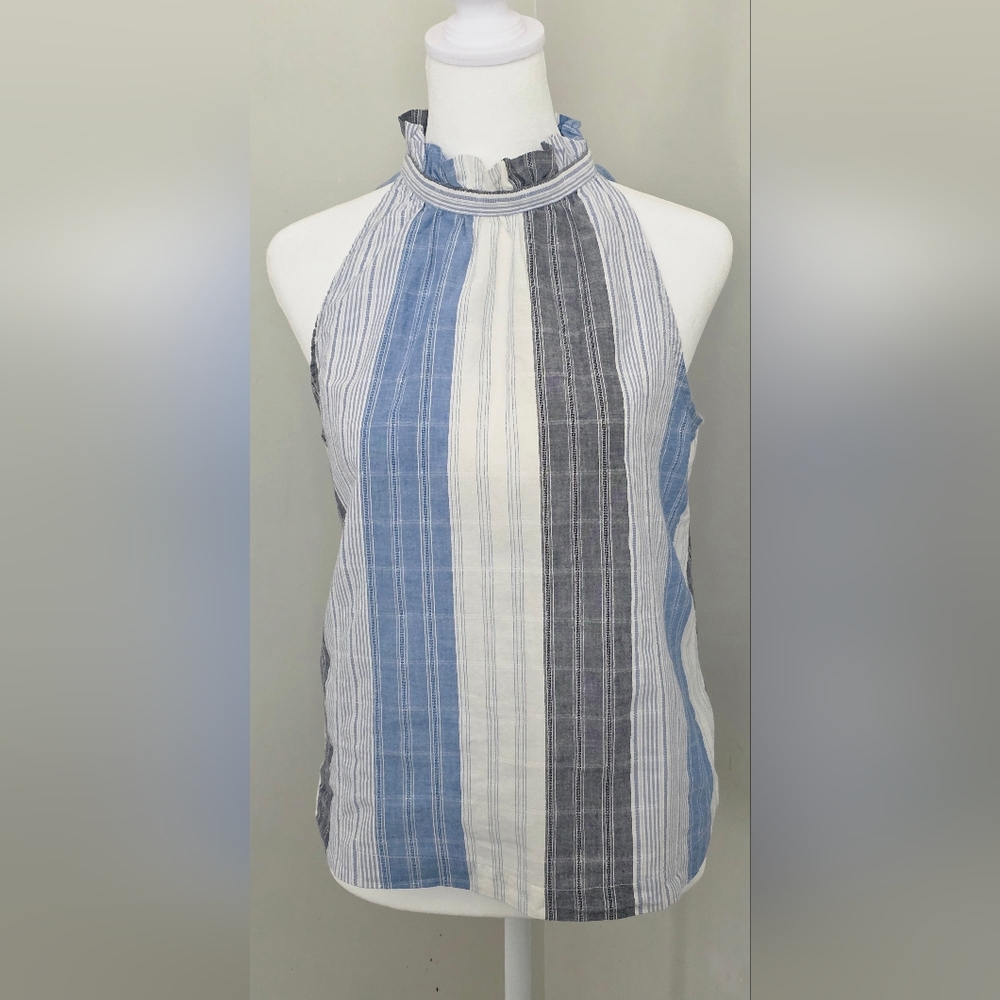Universal Thread Blue and White Striped Top